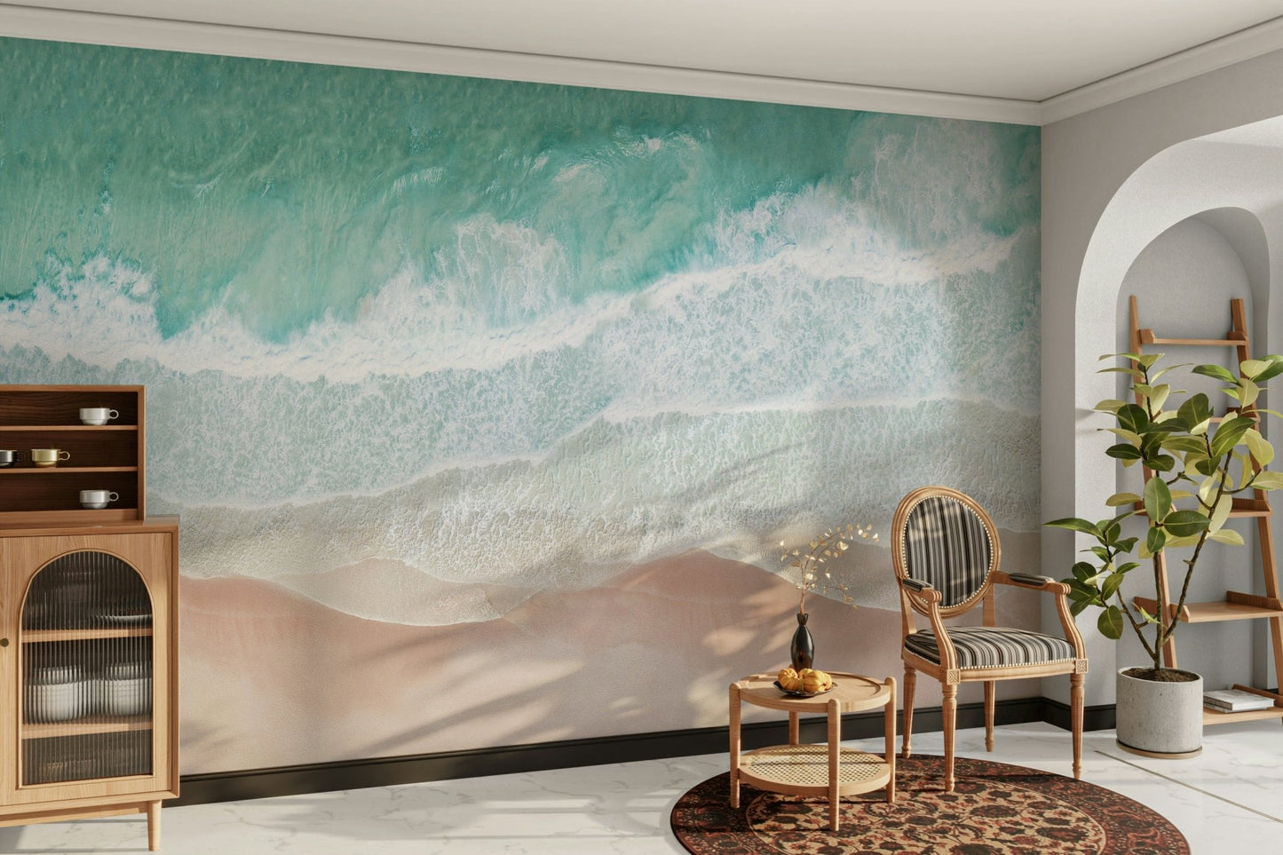 Calm sea mural wallpaper design

