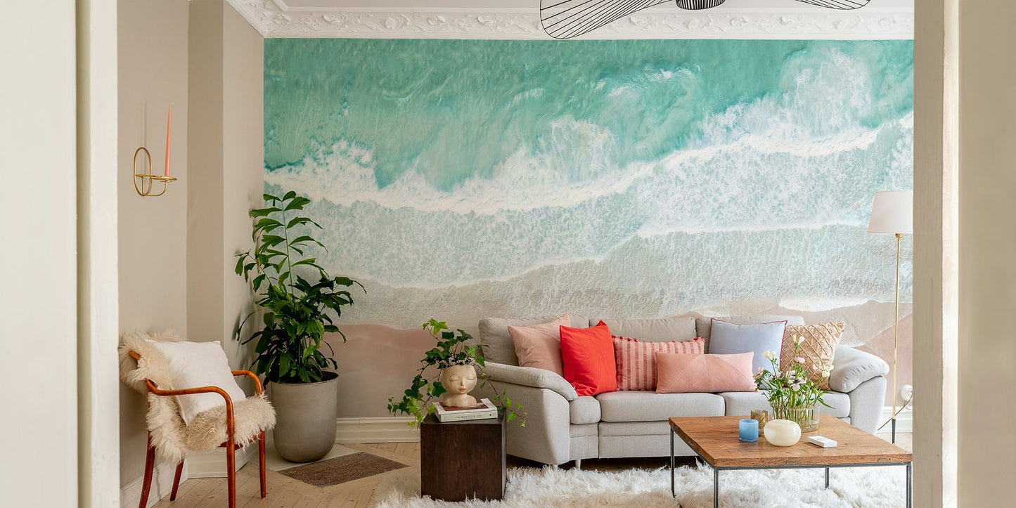 Aerial beach wallpaper for rooms

