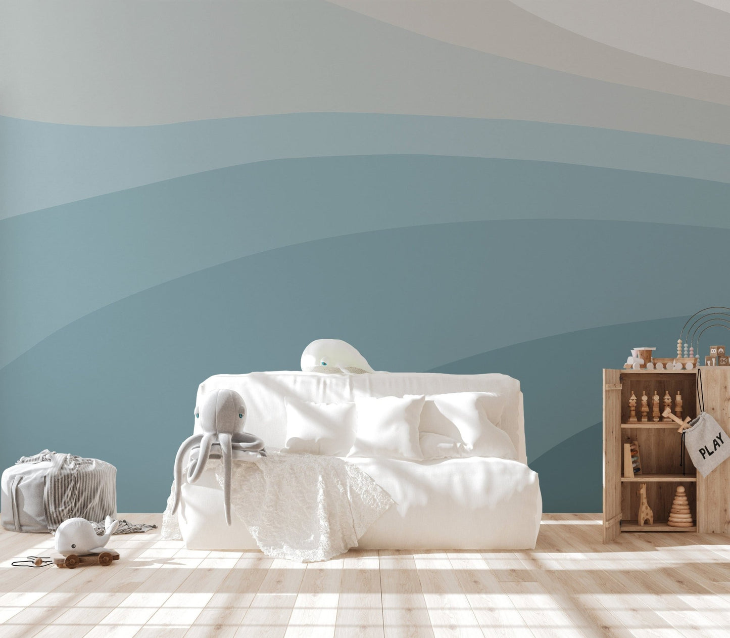Serene Blue Abstract Wallpaper C203

