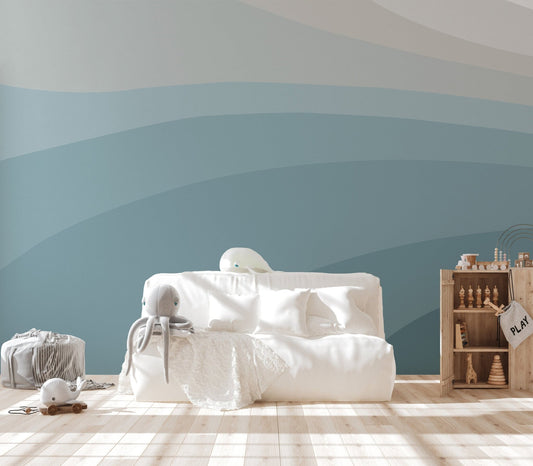 Serene Blue Abstract Wallpaper C203

