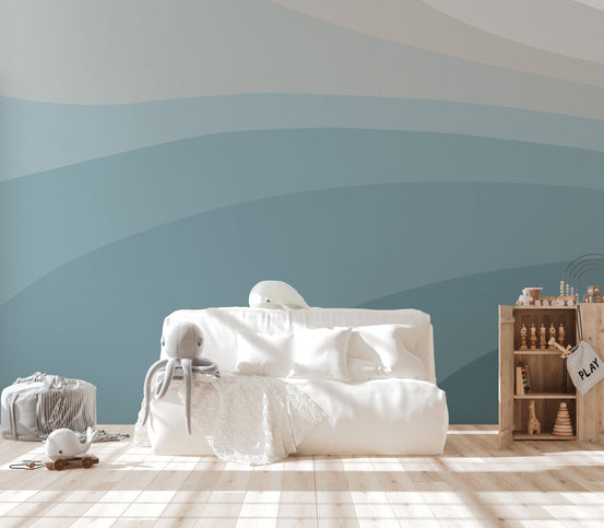 Serene Blue Abstract Wallpaper C203
