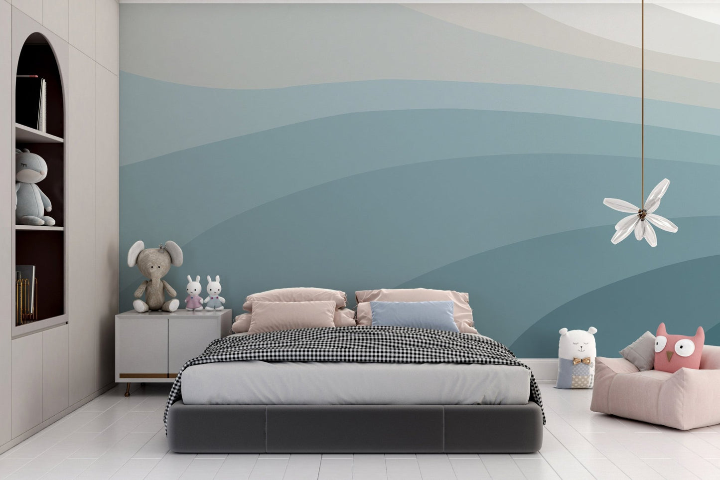 Artistic Abstract Blue Wall Mural C203
