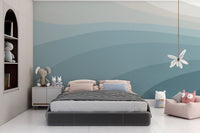 Artistic Abstract Blue Wall Mural C203
