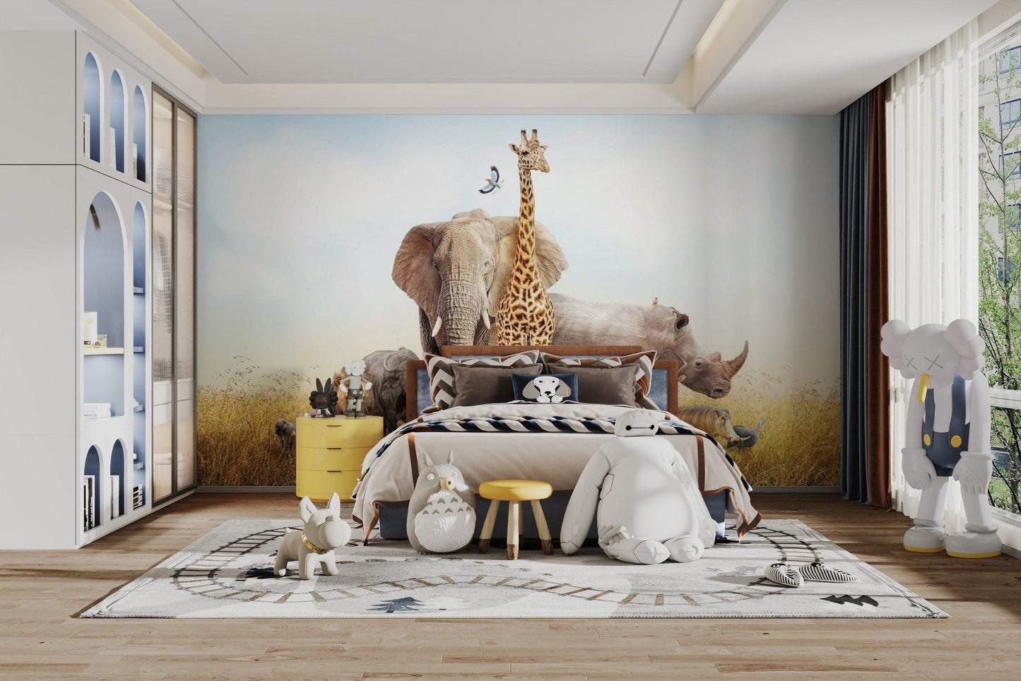 African Animals Safari Kids Room Wallpaper design animal-03