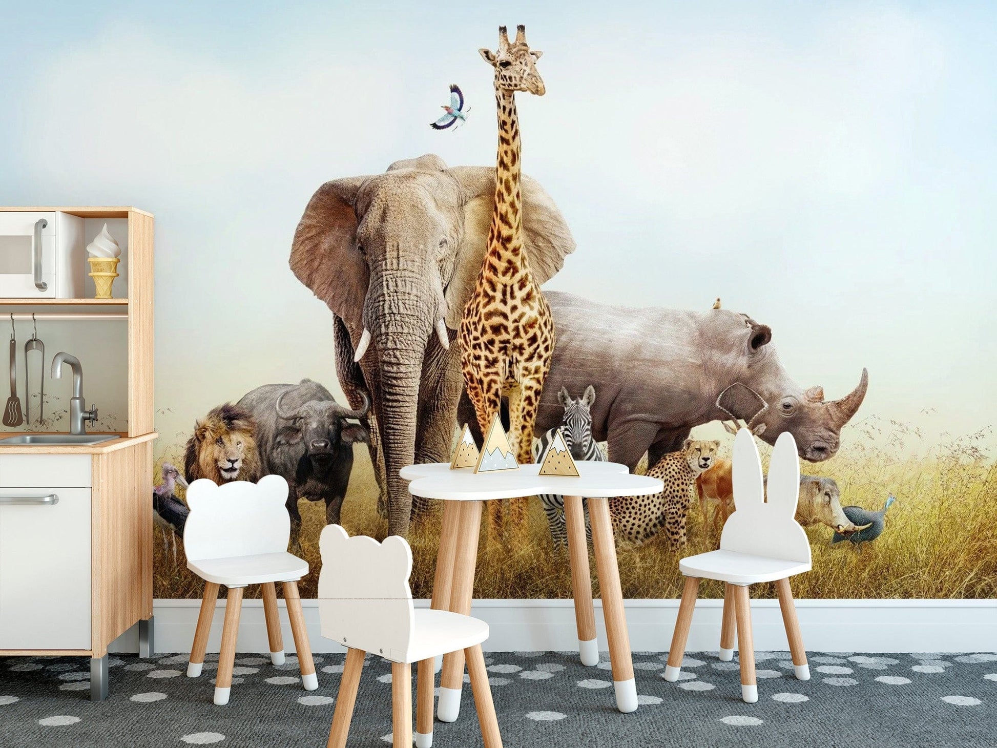 African Animals Safari Kids Room Wallpaper - Giffywalls animal-03