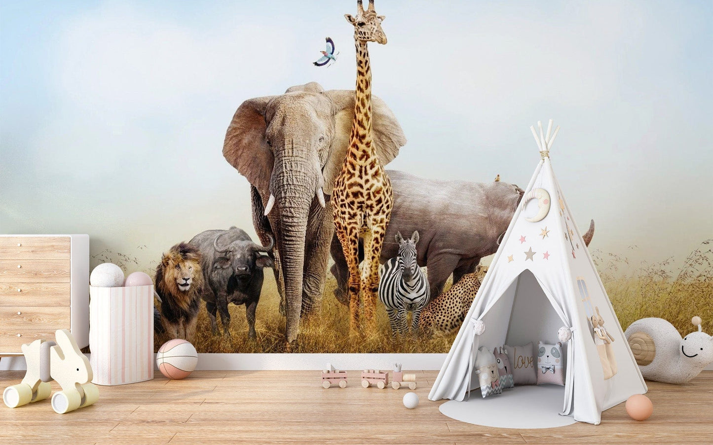 African Animals Safari Kids Room Wallpaper - Giffywalls animal-03