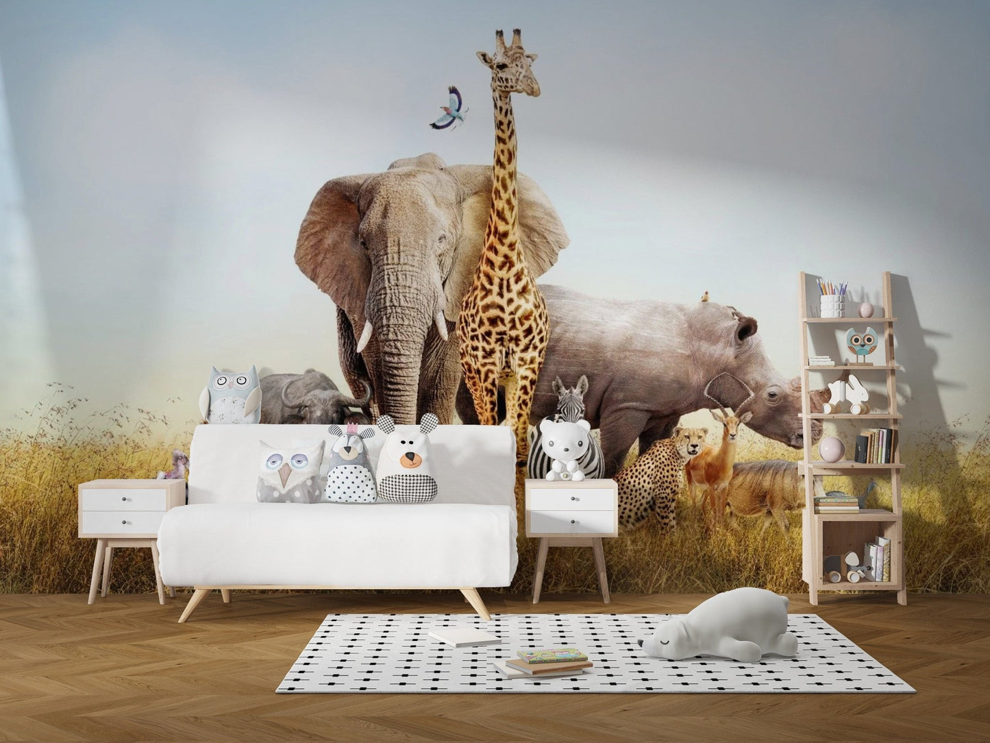 African Animals Safari Kids Room Wallpaper - Giffywalls animal-03