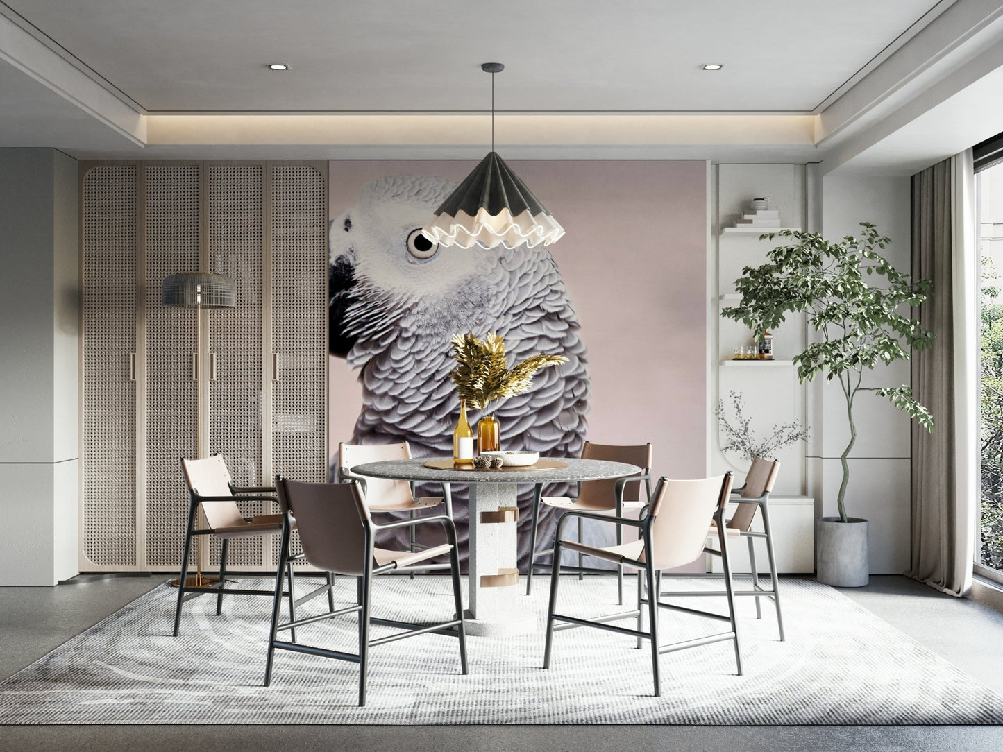 Bird-themed wall mural for home

