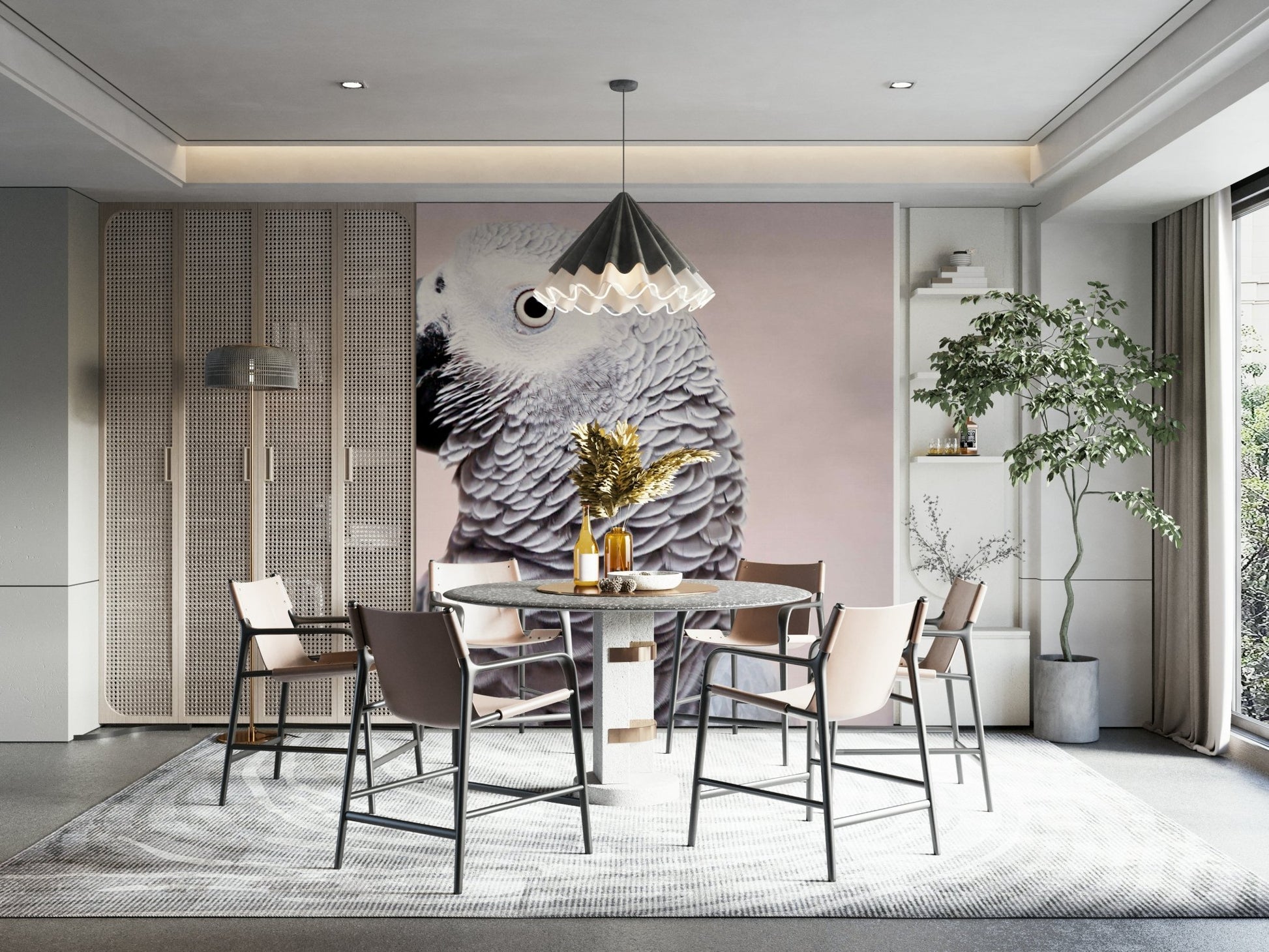 Bird-themed wall mural for home

