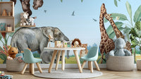 African Safari Jungle Animals Wallpaper Mural for decor Kids-06
