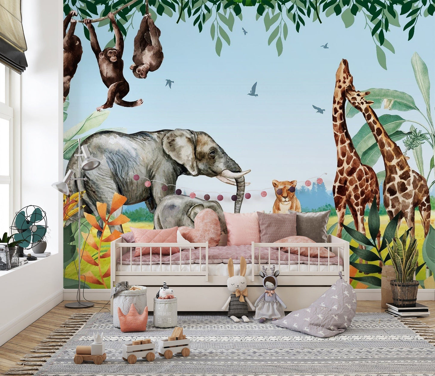 African Safari Jungle Animals Wallpaper Mural - Giffywalls Kids-06