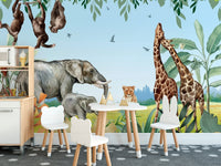 African Safari Jungle Animals Wallpaper Mural - Giffywalls Kids-06