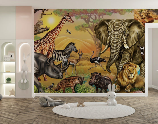 african savannah animals wallpaper B137