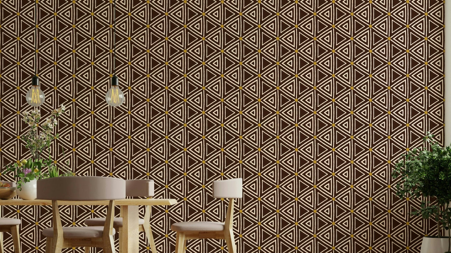 Vibrant African tribal tapestry wallpaper design

