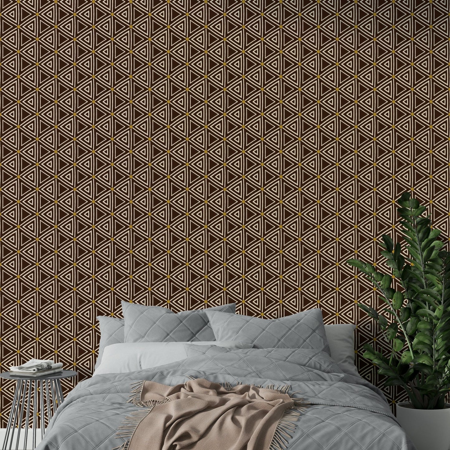 Tribal art inspired wallpaper for bold spaces