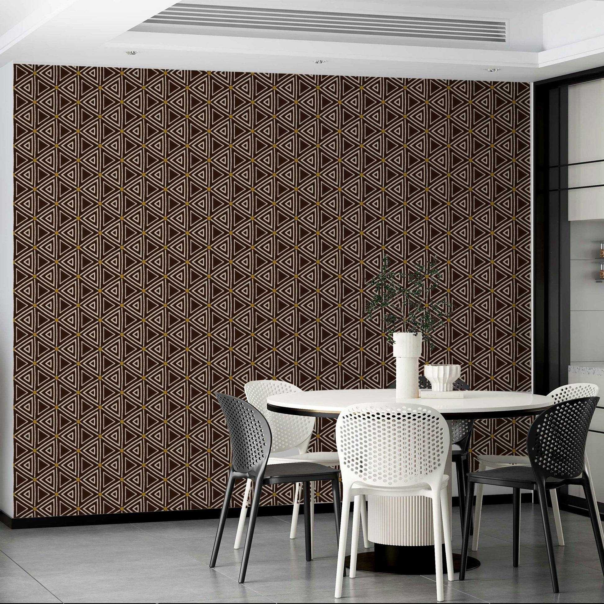 Intricate tribal designs on tapestry wallpaper

