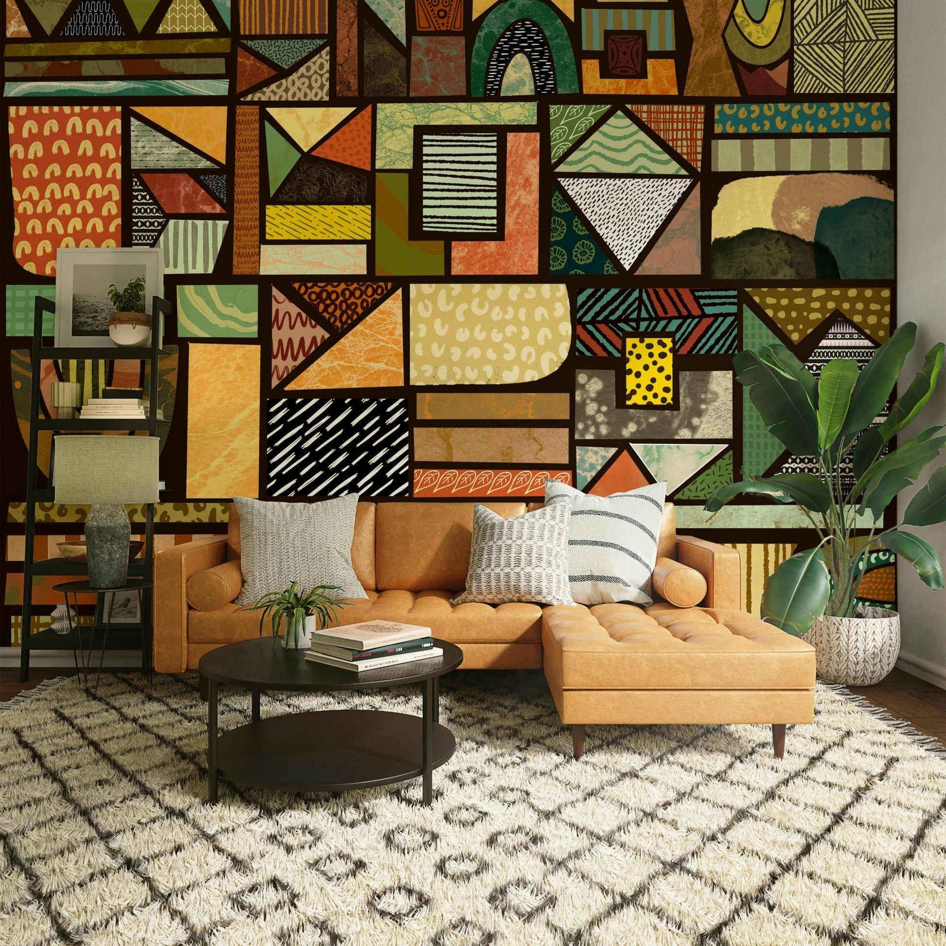 Wall art featuring Afrika theme in warm colors

