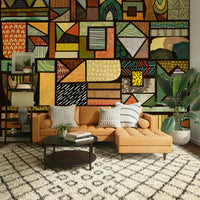 Wall art featuring Afrika theme in warm colors


