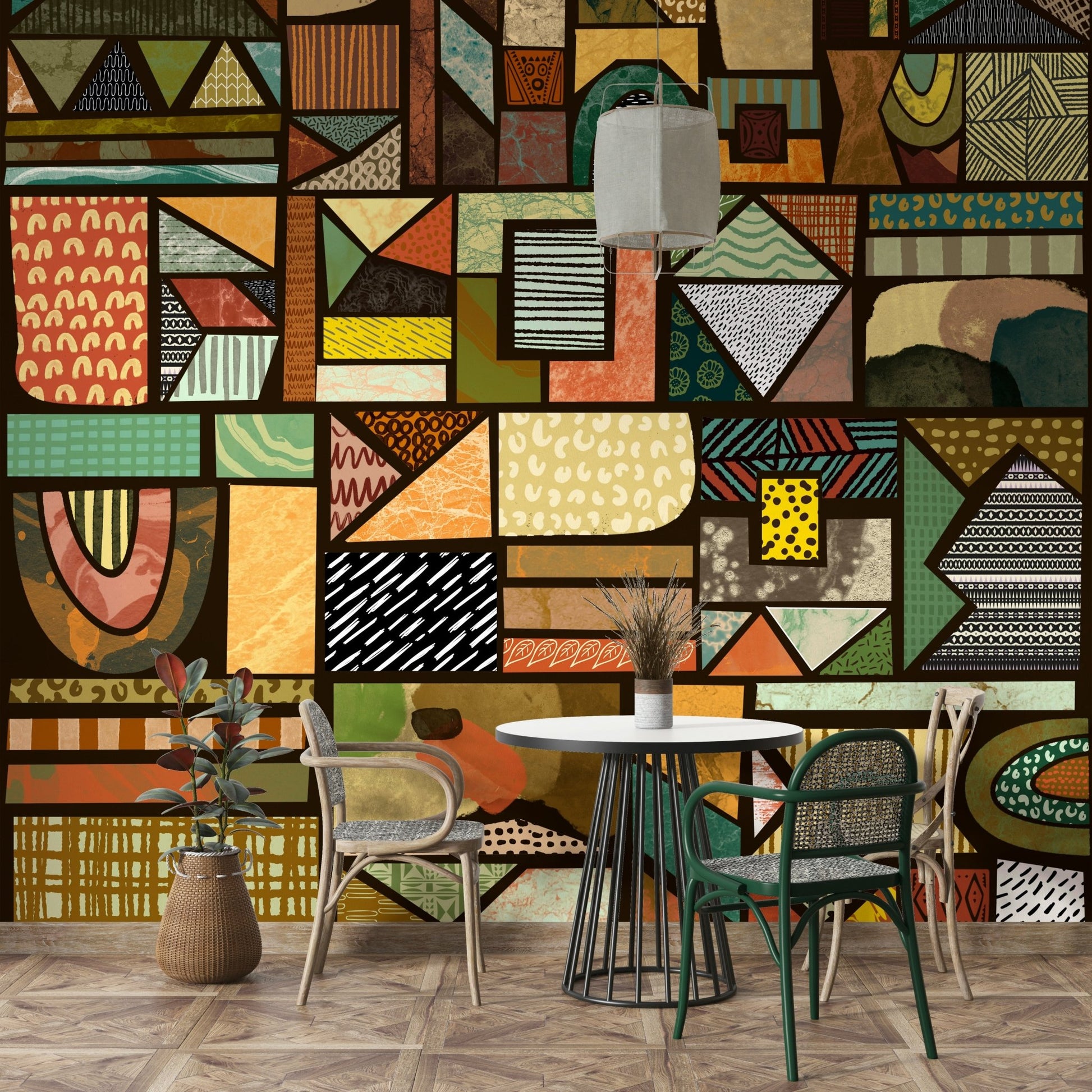 Bold African heritage mural for modern spaces

