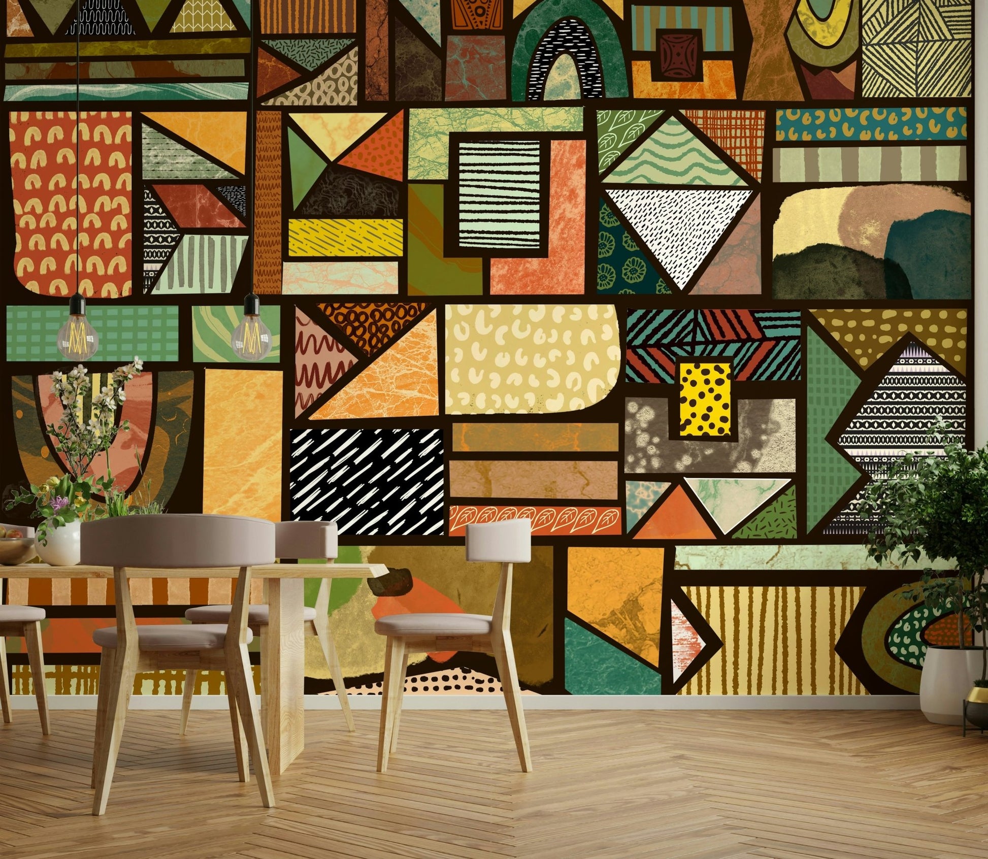 Rich texture wallpaper with African patterns

