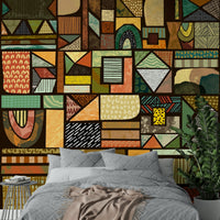 African-inspired wallpaper with earthy tones

