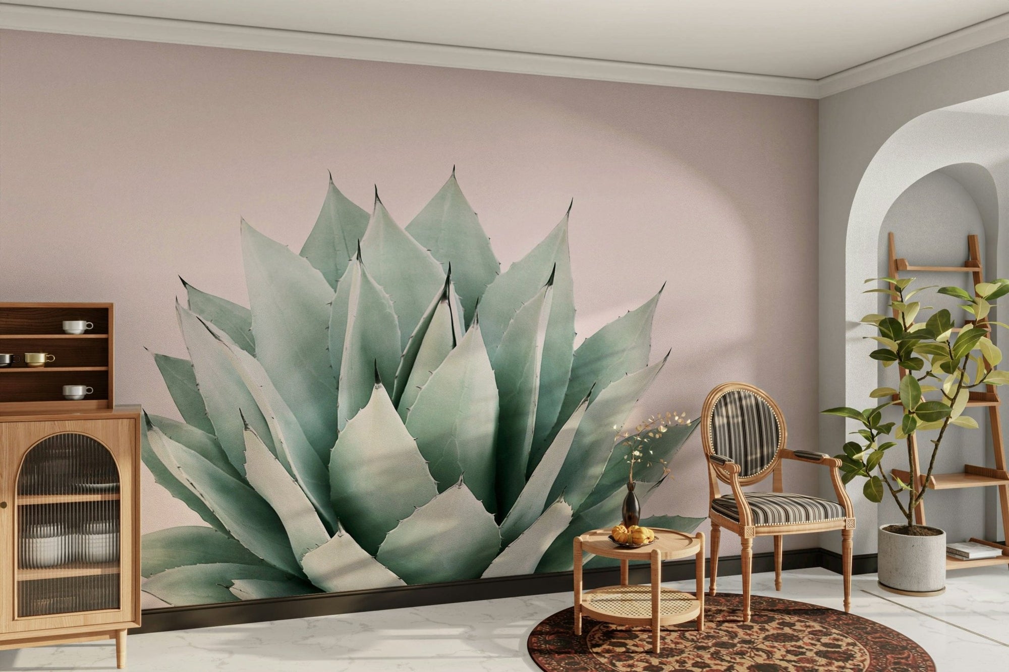 Minimal agave plant on pastel pink GD289

