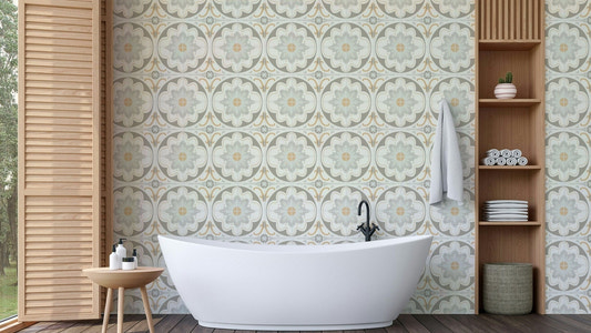 Wallpaper with a modern industrial style.

