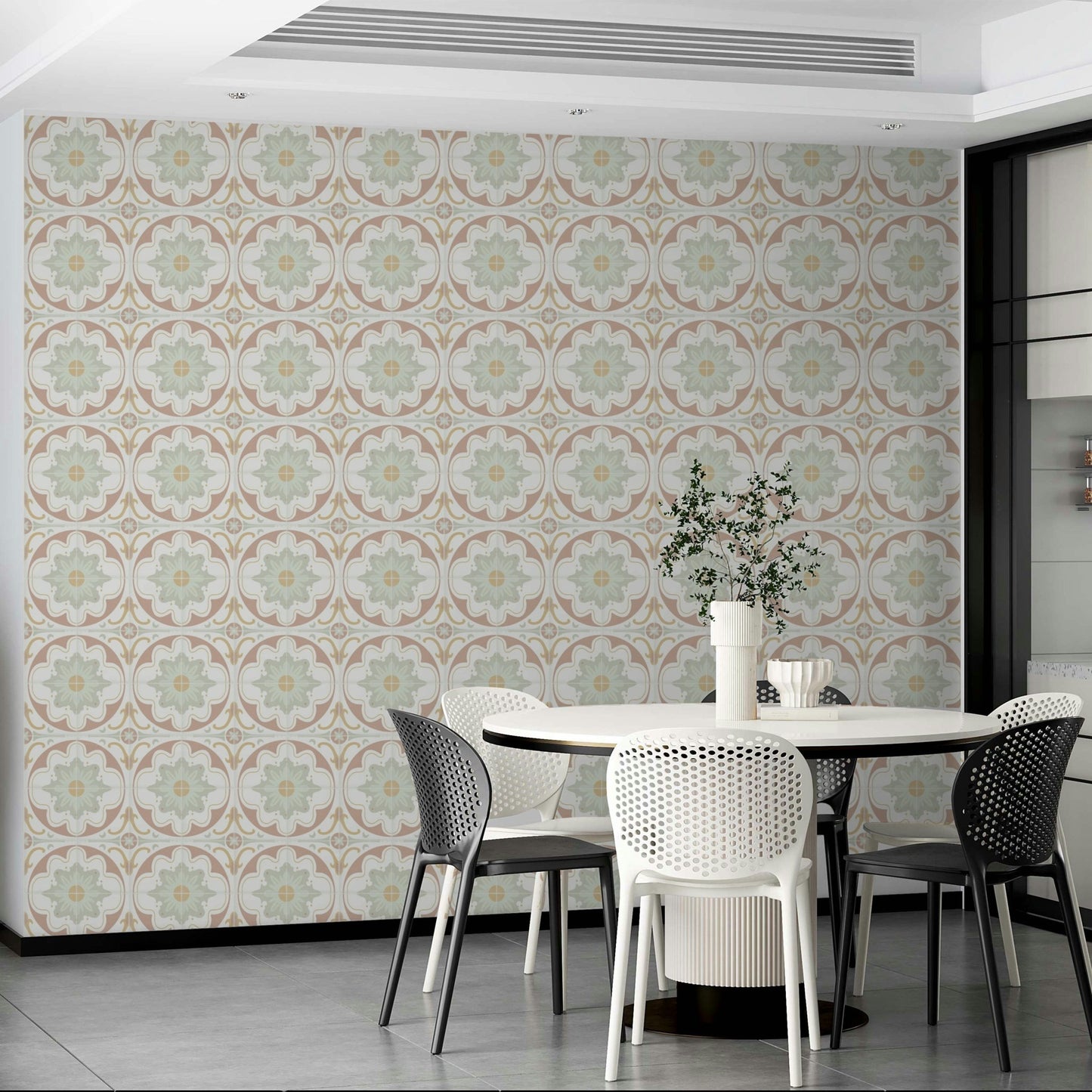vintage-style kitchen backsplash wallpaper GD3318

