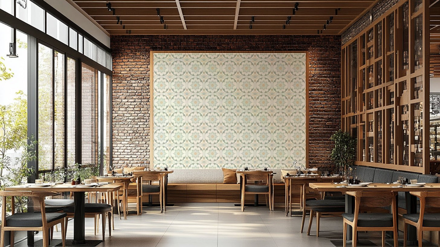 textured cement tile wallcovering


