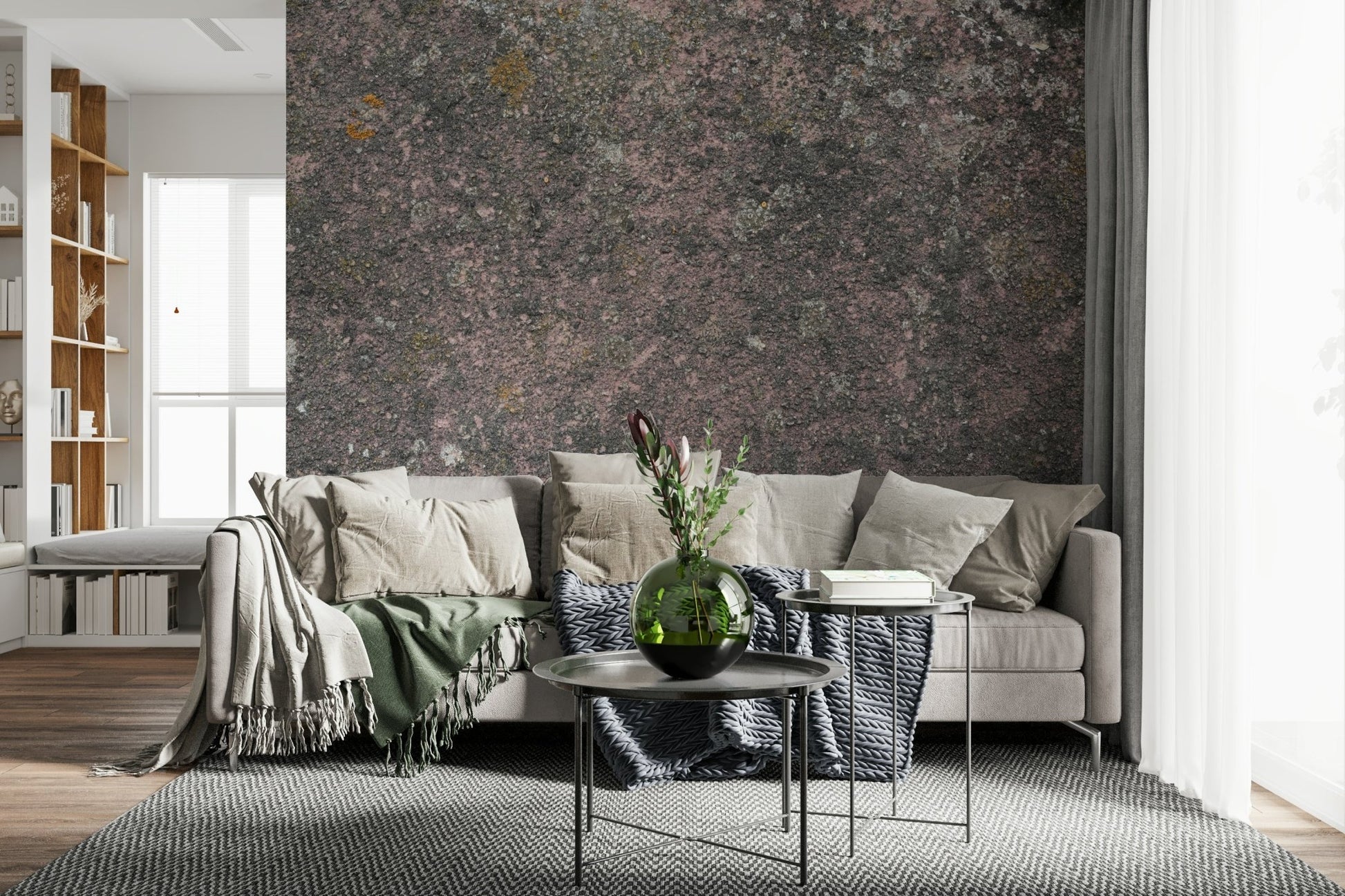 High-quality wallpaper mural for a dramatic, timeless look.