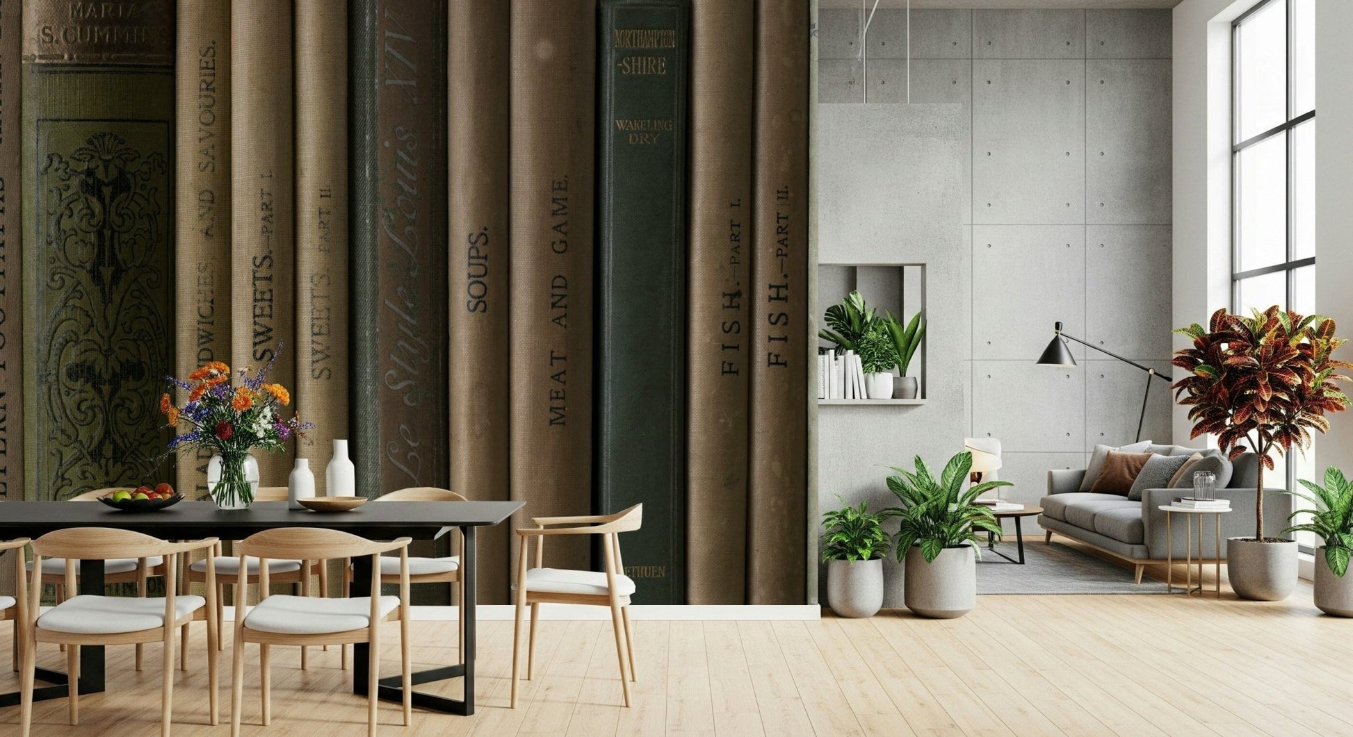 Depth and shadow effect in Aged Editions Wall Mural design., GD6712