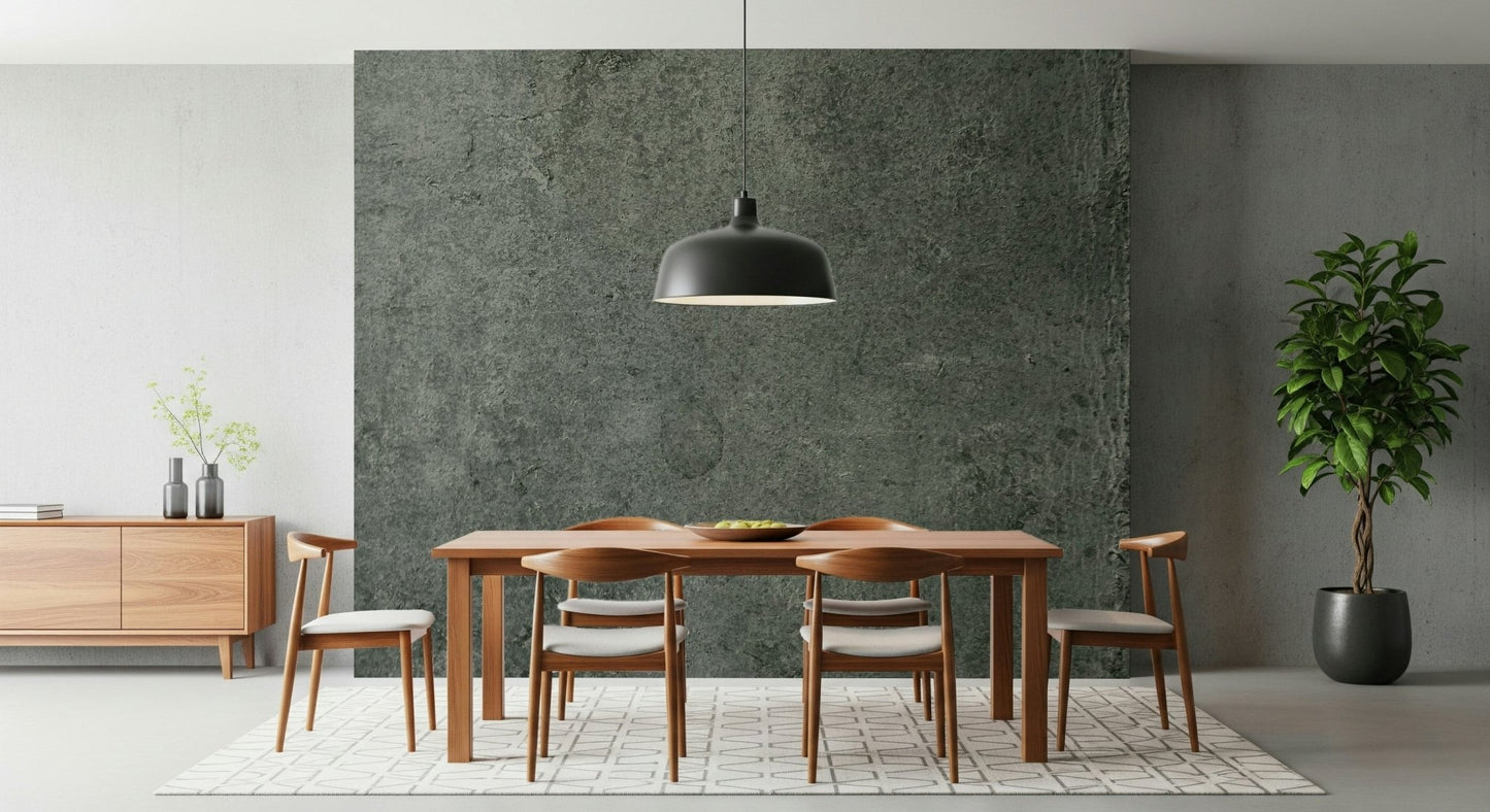 A calming abstract design wallpaper mural that defines a space.