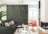A peaceful modern abstract mural on decorative wallpaper.