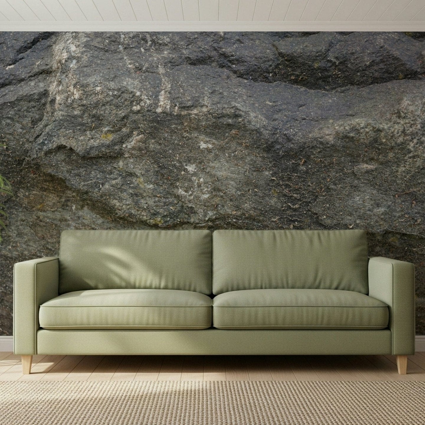 Dining room wall with rustic Aged Stone Surface mural., GD6047