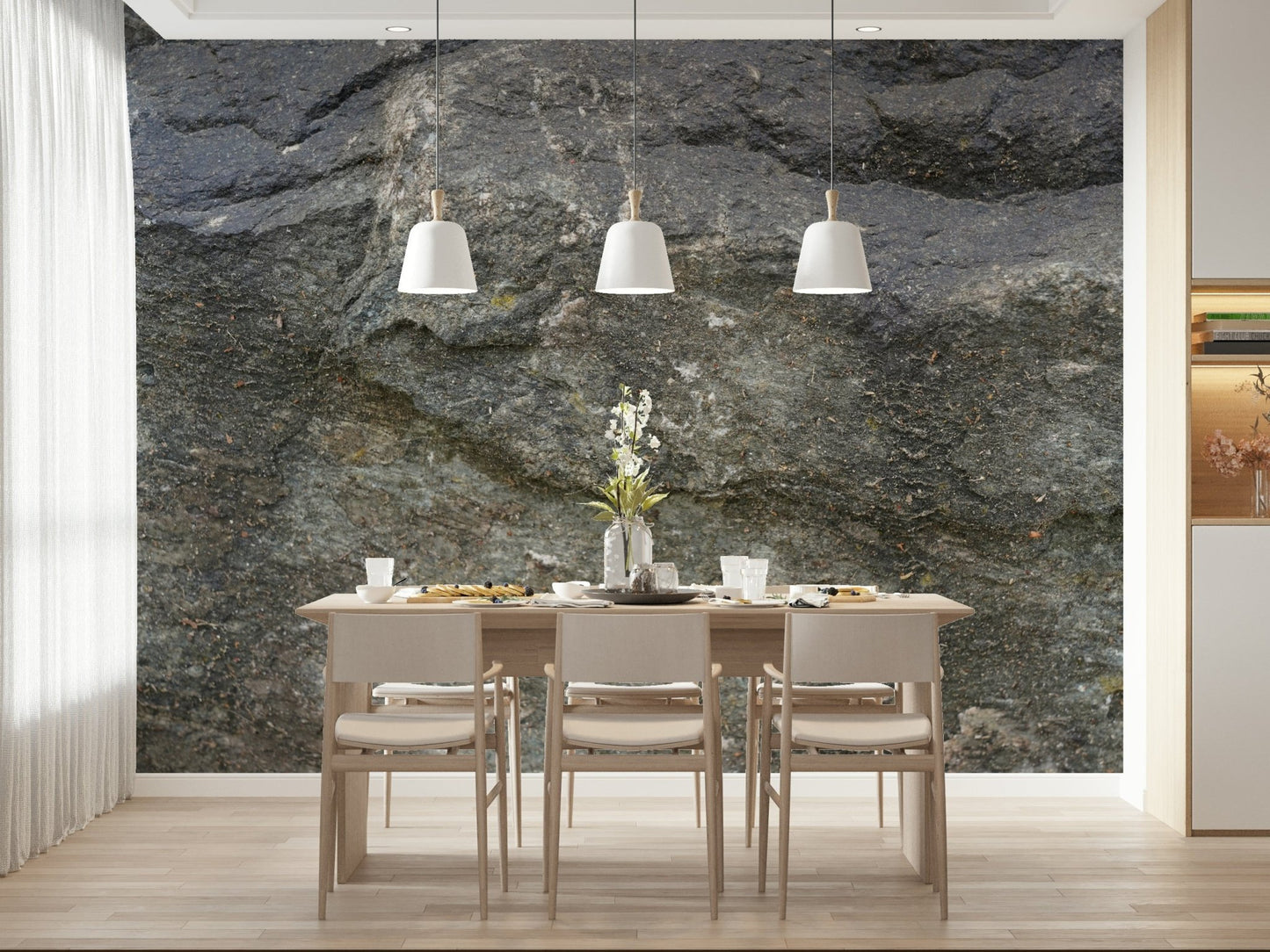 Modern office using Aged Stone Surface wallpaper for walls., GD6047