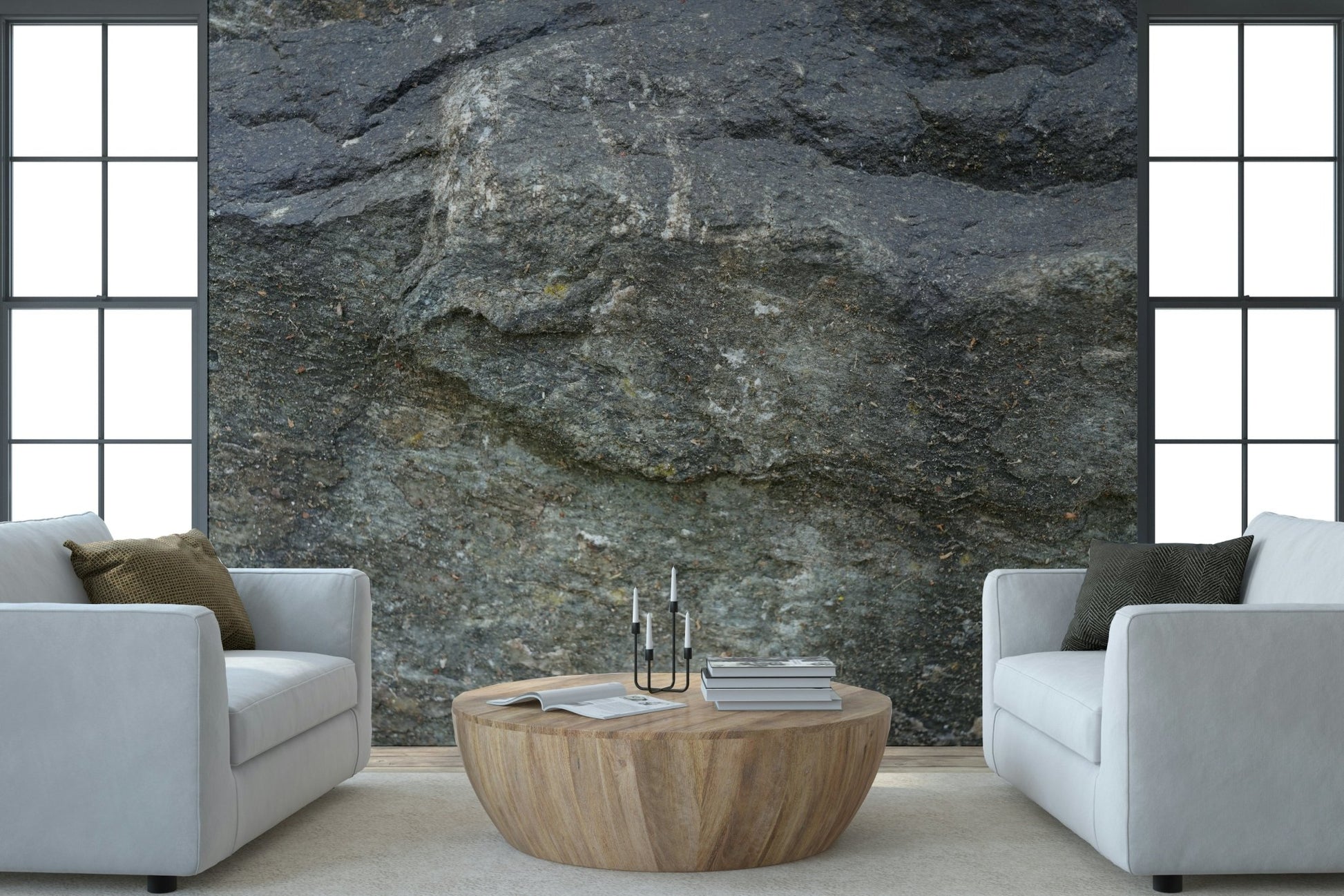 Farmhouse decor complements Aged Stone Surface peel and stick wallpaper., GD6047