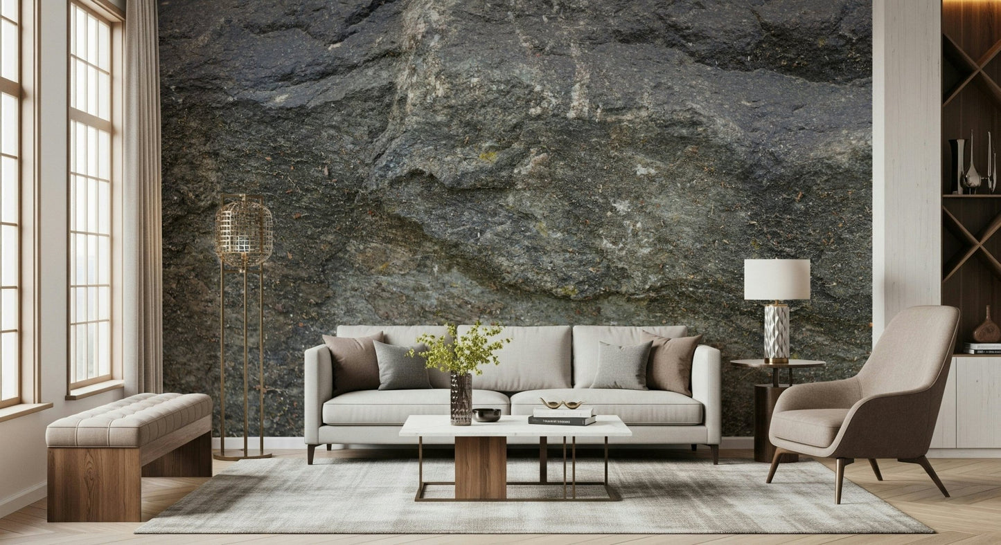 Close-up of the matte finish on the stone mural., GD6047