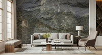 Close-up of the matte finish on the stone mural., GD6047