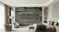 Contemporary kitchen with aged stone wall feature., GD6068