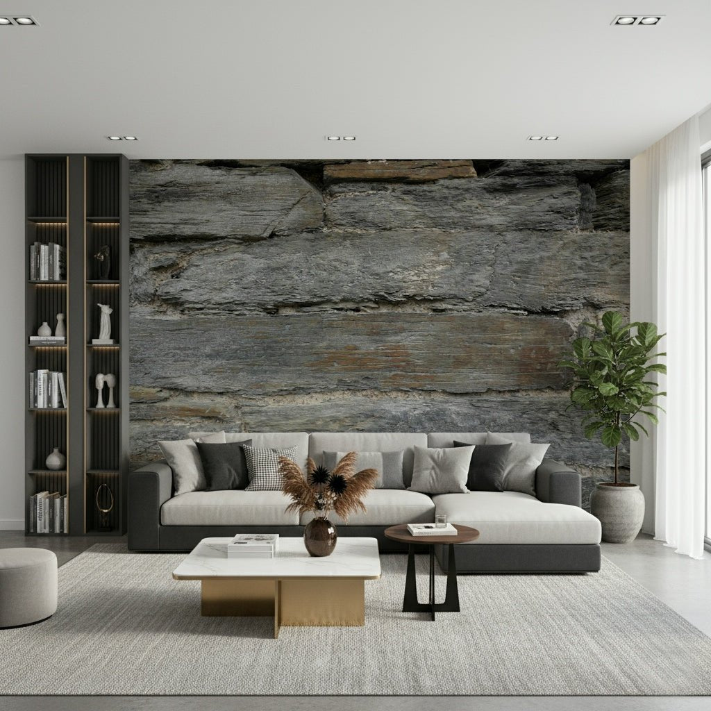 Close-up texture of aged stone wallpaper mural., GD6068