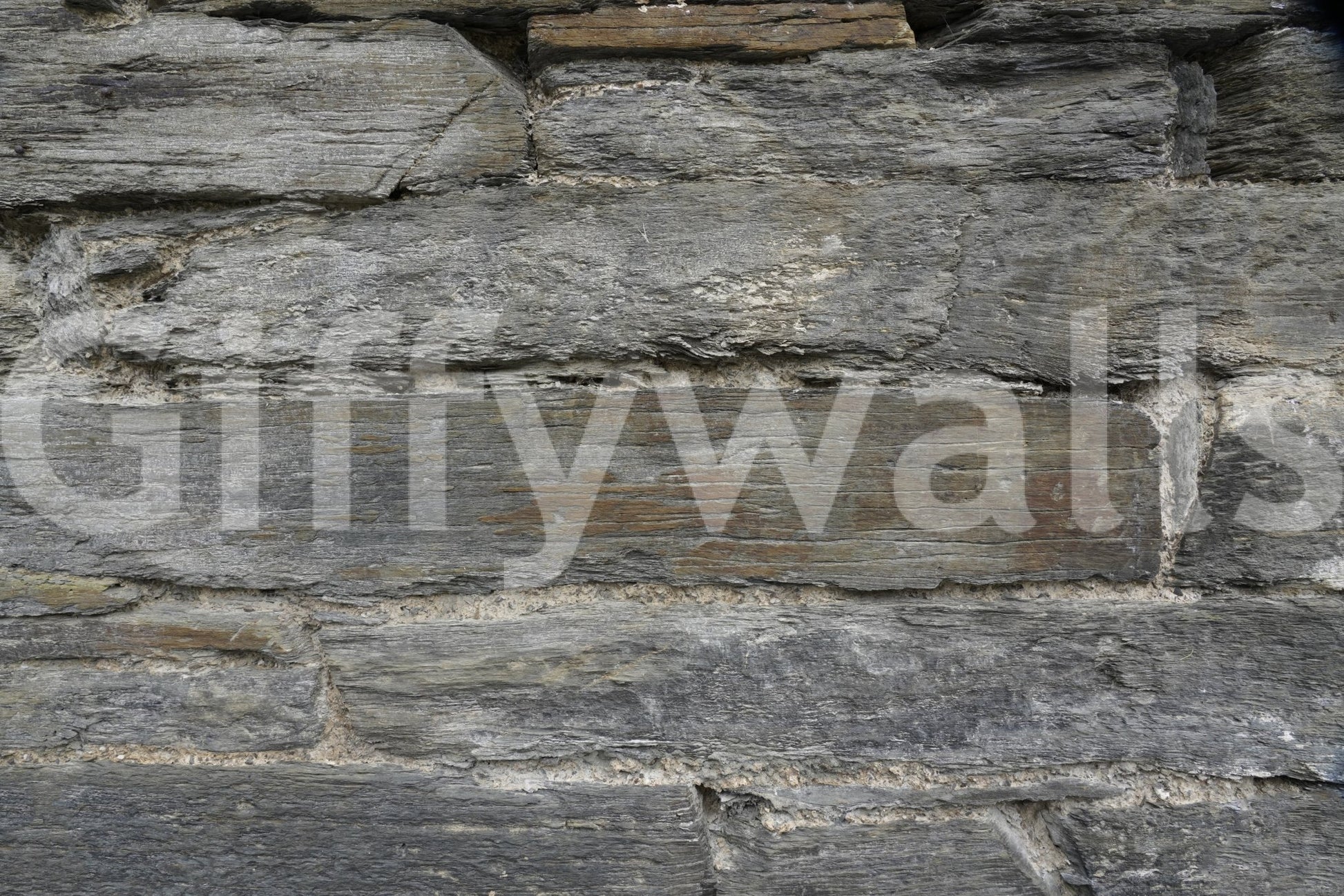 Aged stone mural creating a cozy reading nook., GD6068