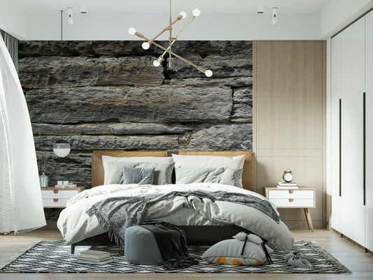 Aged stone wallpaper for walls texture close-up.