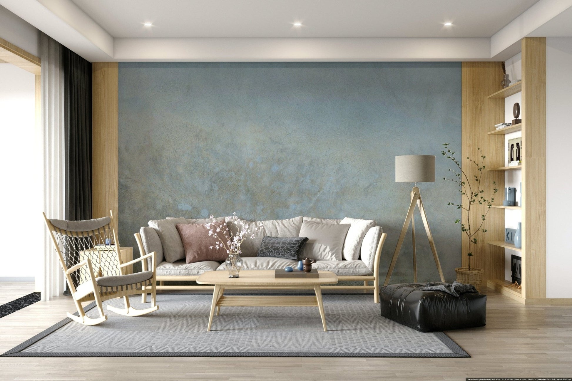 Subtle blue-grey Aged Wall Canvas concrete texture design.