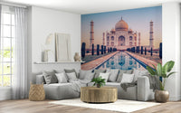 Along the hallway, Agra's Jewel wall mural creates a long visual pathway
