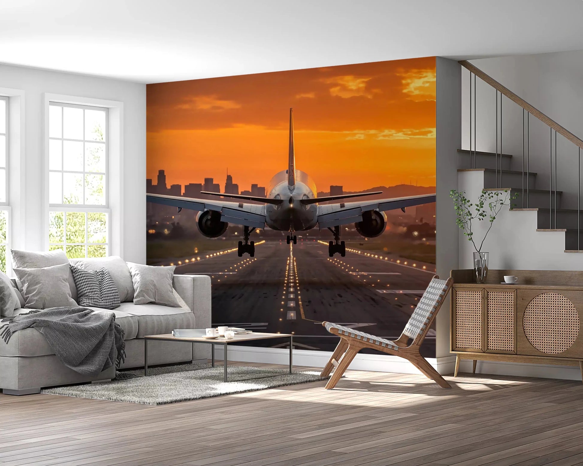Airport in the morning Wall Mural