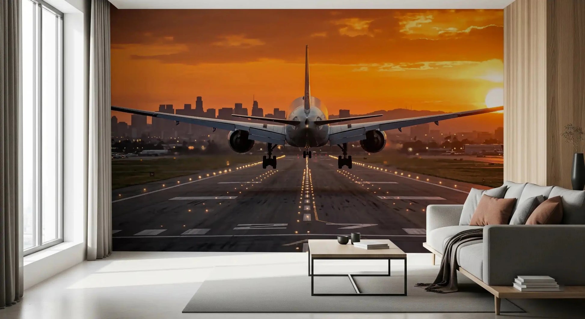 Airport in the morning Wall Mural