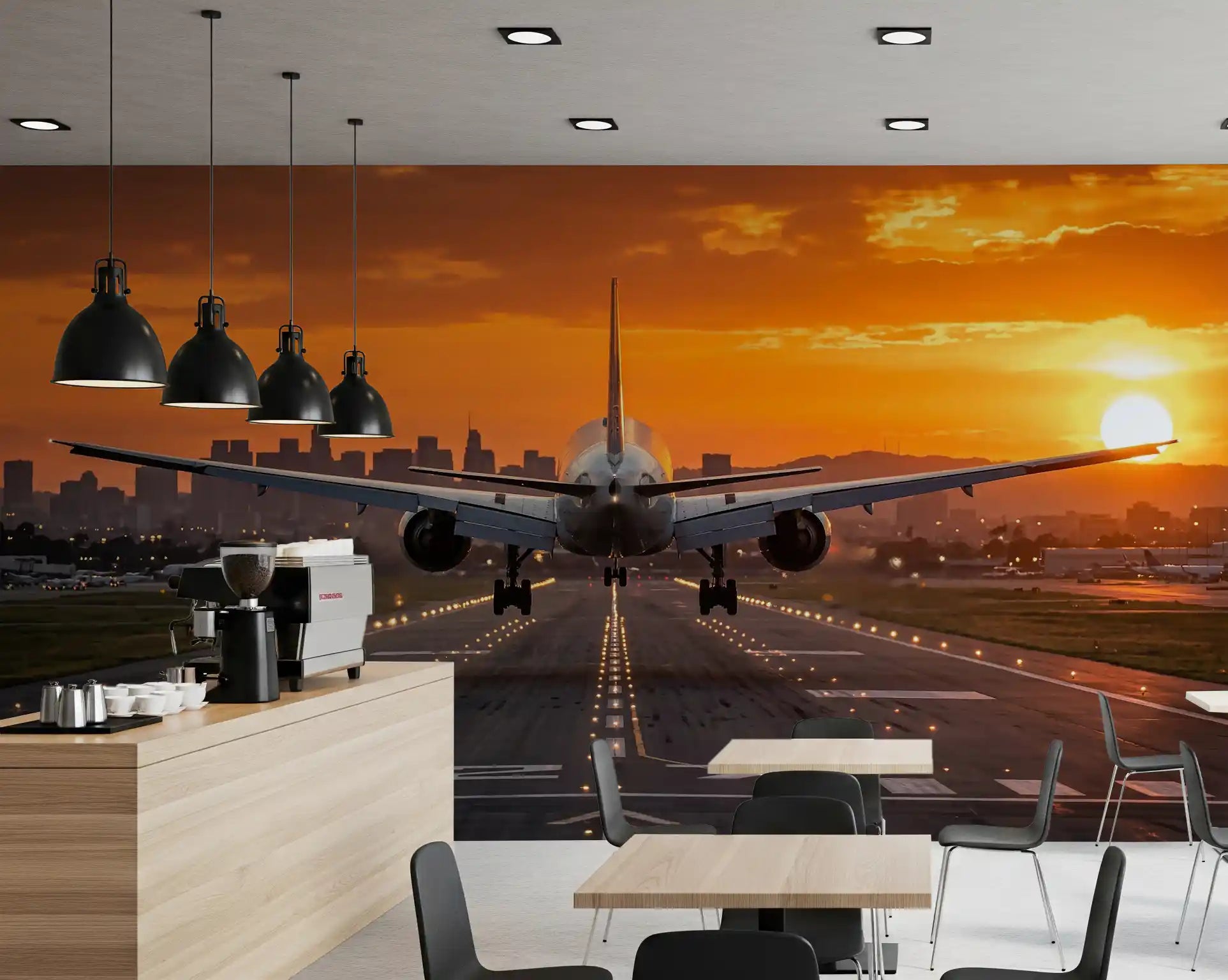 Airport in the morning Wall Mural