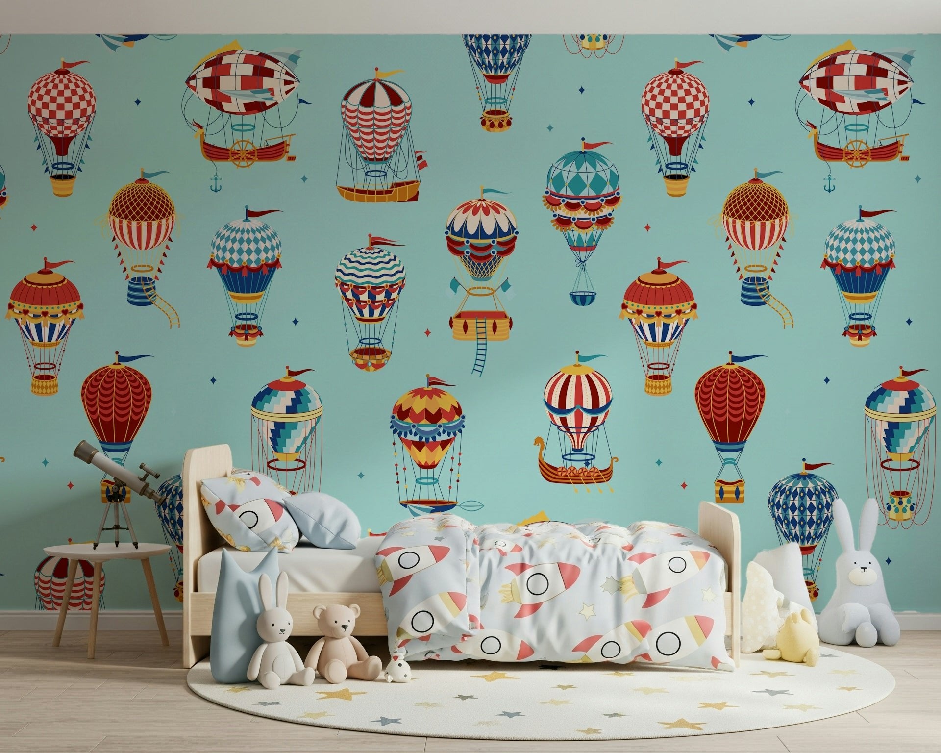 A contemplative gentle design wallpaper mural for a feature wall.