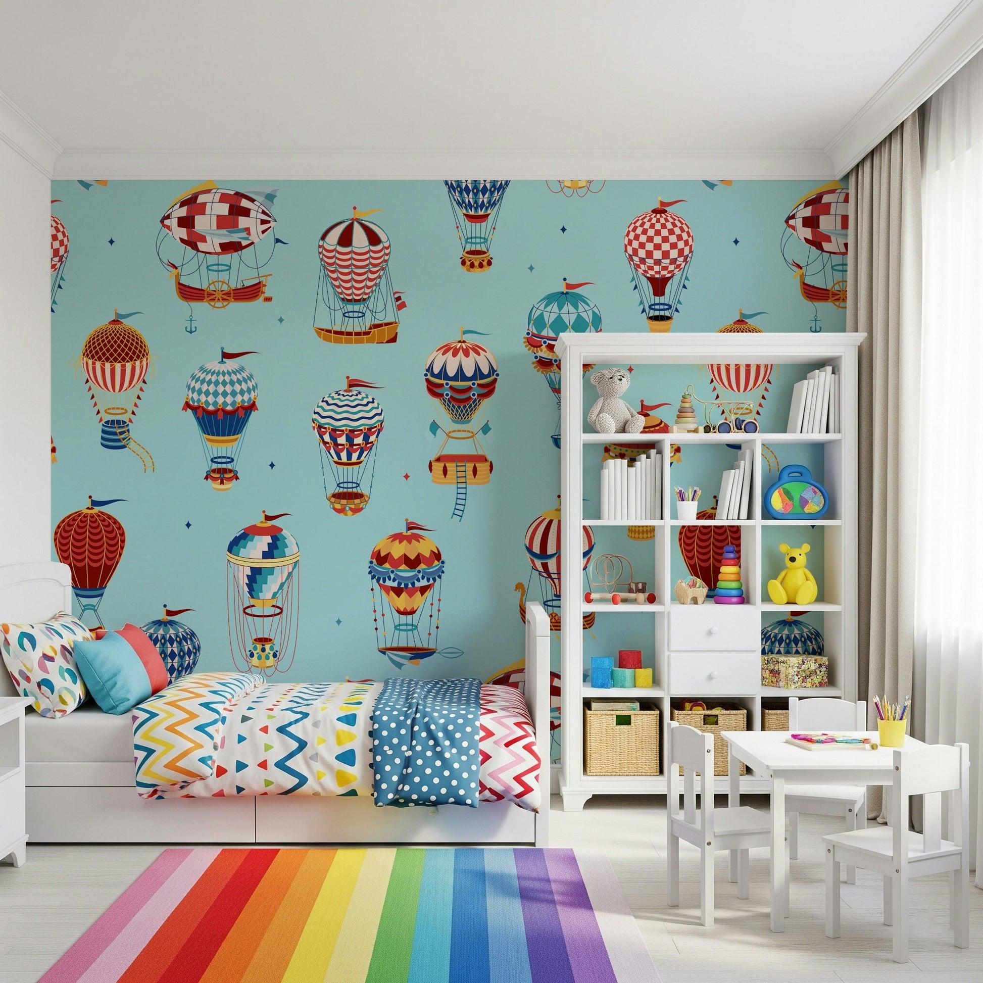 A calming fantasy design wallpaper mural that defines a space.