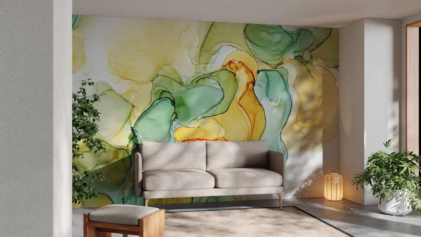 Abstract ink wallpaper mural
